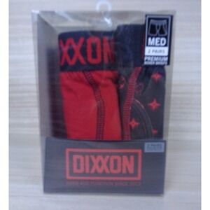 Dixxon Boxer Briefs Premium 2 Pack‎ Mens Size Medium Red Solid/Black Pattern